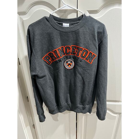 Champion Princeton University Crewneck Sweatshirt Small Gray Embroidered College - Picture 5 of 8
